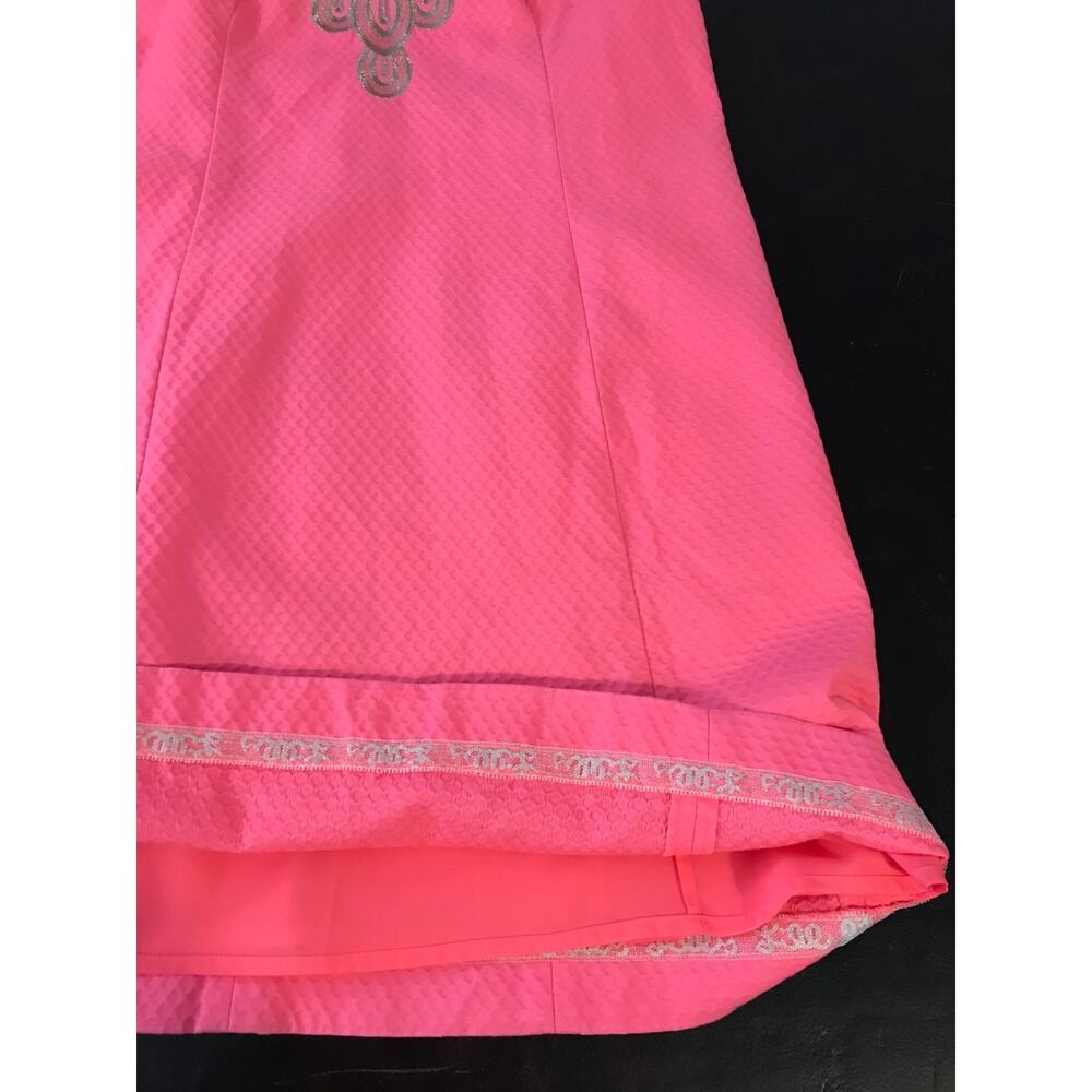 Lilly Pulitzer Largo Shift Dress Size 10 Pink Sun Ray Gold Embroidered - Picture 7 of 12